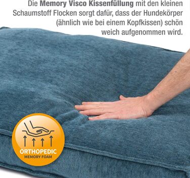 JAMAXX Преміум подушка для собак, ортопедична, 90x70 см (M), знімний чохол з Chinille