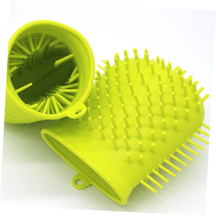 Пристрій для миття лап домашнім тваринам FRCOLOR, силіконовий, з ручкою, для собак, зелений (S)