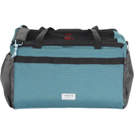 Корзина для домашніх тварин Vincita Caddy для велосипеда Brompton, блакитна. Зручна та безпечна сумка з алюмінієвим каркасом, сітчастою накривною сіткою, регульованим ременем та бічними кишенями. Сумісна з кріпленням Brompton.