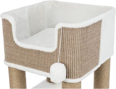 TRIXIE Когтеточка XXL Lucano 110 см біла/тауpe – міцний котячий комплекс для великих котів з ігровою зоною та місцем для відпочинку, комфортна та стійка