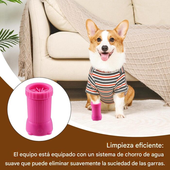 Автоматичний мийка лап для собак, USB, рожева - для цуценят та великих порід