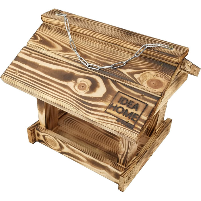 Будиночок для птахів IDEA HOME MAXI з дерева на ланцюгу. Годівниця для птахів на ланцюгу, для цілорічного годування