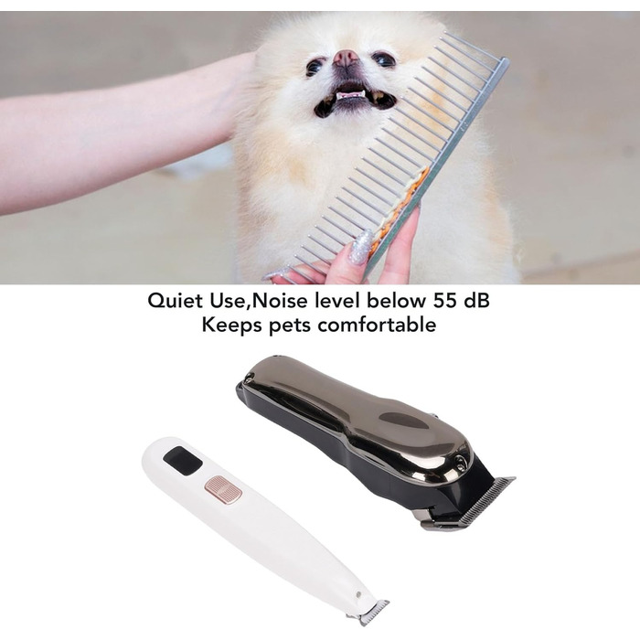 Набір для стрижки шерсті домашніх тварин 2-в-1 Fyearfly для котів та собак, безшумна машинка з LED-дисплеєм та 4 гребінцями