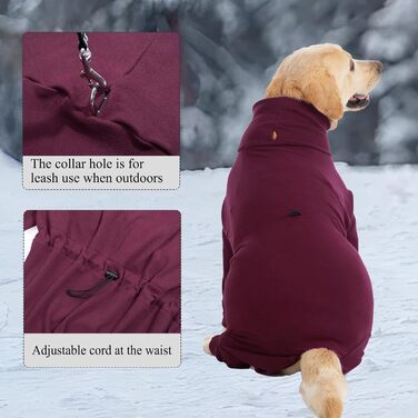 Теплий зимовий пуловер для собак з флісу, червоний, 3XL. Пуловер для собак середніх та великих порід. Зігріваючий зимовий одяг для собак з коміром-стійкою.