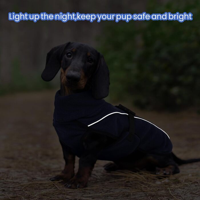 Тепла зимова куртка для собак Dacke Hundemante, XS, темно-синій: надійна захист та видимість