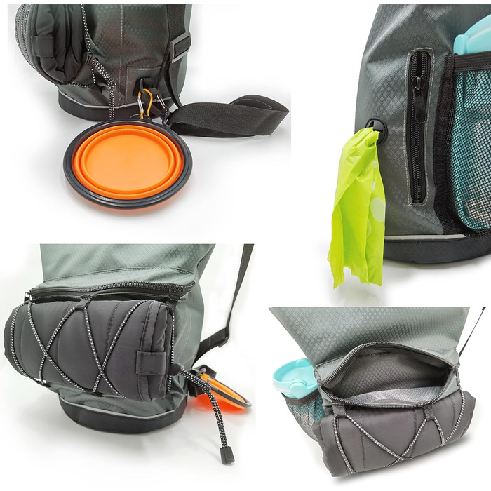 Водонепроникний мішок-ролтоп Beuniclo для корму для собак та подорожей, 350 мл, сірий