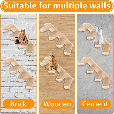 Кліматична стіна для котів DAJAVE з 8 сходинок, з джютового мотузка, для ігор та лазіння (до 20 кг)