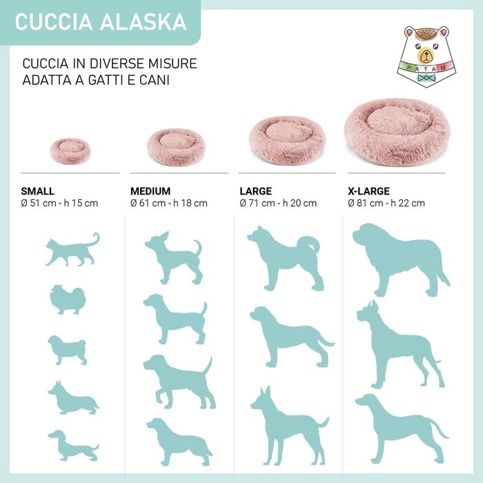 М'яке ліжко для собак та котів Alaska, знімний чохол, неслизьке, можна прати в машині – велике 81 см, рожеве