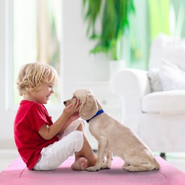 Водонепроникний килимок для котів та собак Kritter Planet, 80 x 60 см, рожевий. Складаний, миючий, для подорожей та кемпінгу. З ручками.