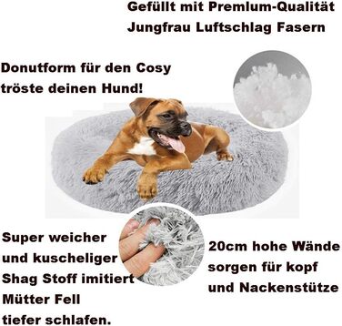 Кругле ліжко для собак та котів WSGJHB Deluxe, 80 см, бежеве, самонагріваюче, м'яке та дихаюче