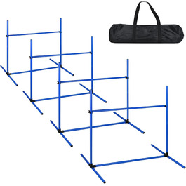 Набір для аджиліті Yardin Agility Set для собак: 4 перешкоди, регульована висота, стійки для слалому, сумка для перенесення. Ідеальний для тренувань собак, 104 x 70 x 101 см, білий (блакитний)
