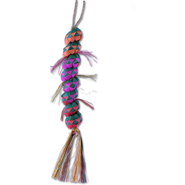 Іграшка для папуг Planet Pleasures Caterpillar мала, натуральна, асорті