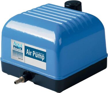 AquaForte Hi-Flow V-10 повітряний насос для ставків, алюмінієвий корпус, тиха робота, потужність 10 Вт, продуктивність 4 л/хв на 1,2 м, для ставків до 6 м³, без регулювання