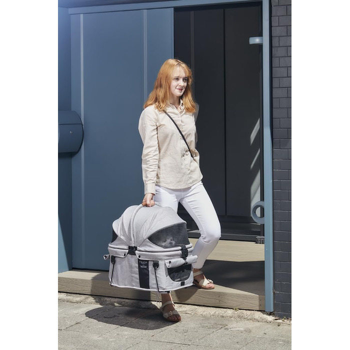 FIKAGO Сумка-переноска для собак та котів Sway – стильна, безпечна та складана переноска для тварин (Сірий Хаскі)