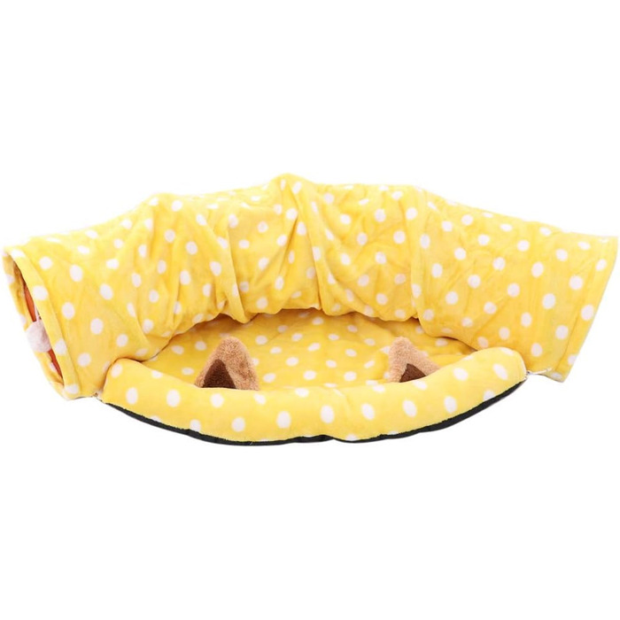 Туннель-ліжко для котів Tubayia, жовтий - іграшка-лежанка для домашніх тварин