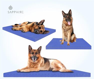 Матрац для собак, вологостійкий, сертифікований FR, міцний, для вулиці, розмір M, 90 x 60 x 5 см, блакитний