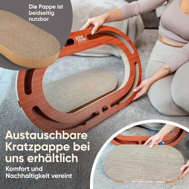 PAWZONE Кігтеточка XXL з картону та МДФ, змінна, для котів