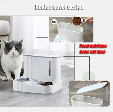 Автоматична годівниця та поїлка Junbec-Pet для котів і собак, гравітаційна, з таймером, набір для сухого корму та води