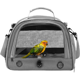 Транспортна сумка для папуг, переноска для птахів, сіра