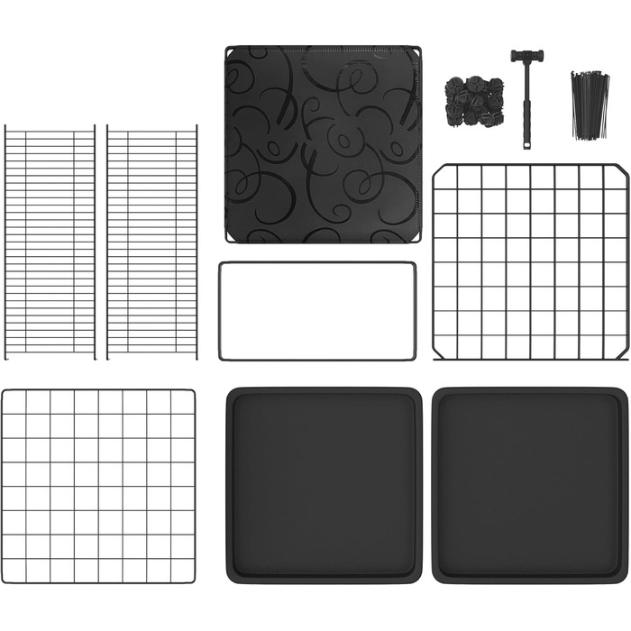 Металевий вольєр для котів UISEBRT для вулиці та дому, 3-рівневий, з знімною ванною, 2 сходинками та 3 дверима. DIY вольєр для котів як тренувальний, місце для відпочинку або вуличний вольєр