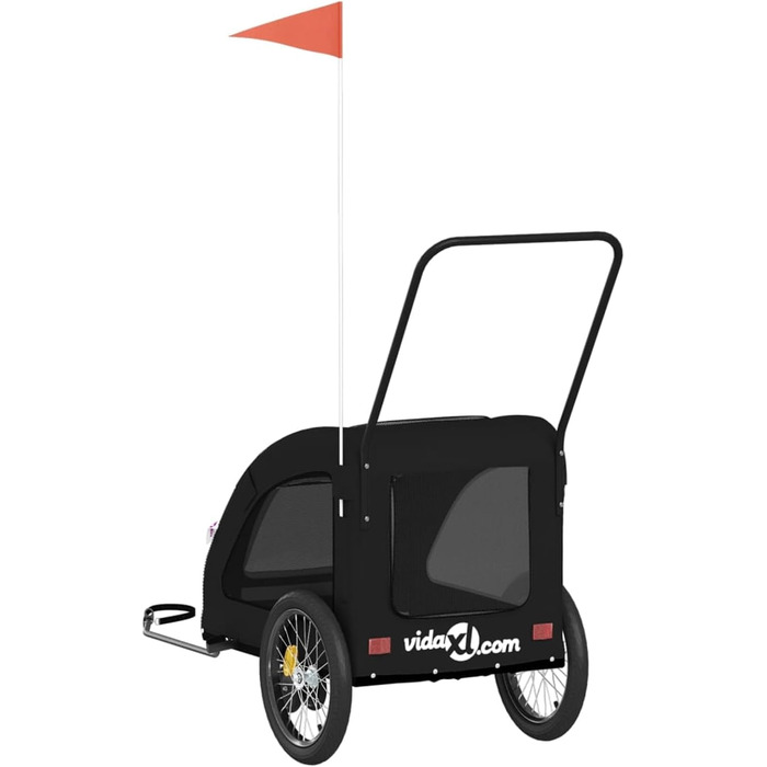 Причіп для собак Robuster Oxford, чорний, сталь, PVC, вантажопідйомність 45 кг, 68 x 137 x 72 см