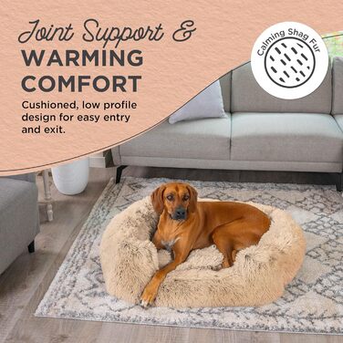 Лежак для собак Soothe & Snooze Lounge Shag, прямокутний, 91,4×68,6 см, тауп, м'який, машинне прання