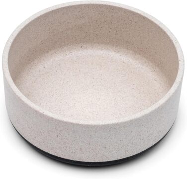 Миска для собак Titan з бамбука та гуми, 22 см, з антиковзким дном, сіра, екологічна, антибактеріальна, довговічна, нетоксична, для середніх та великих собак