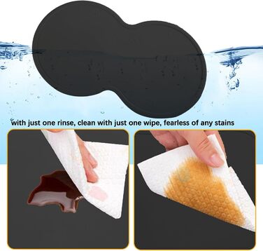 Силіконовий килимок для тварин, вологостійкий килимок для собак та котів з піднятими краями, 48 x 27 см