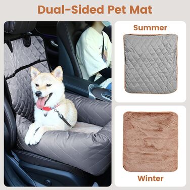 Крісло-підвищення для собак у машину 2 в 1 з підстилкою та ременем безпеки (Сірий, M)