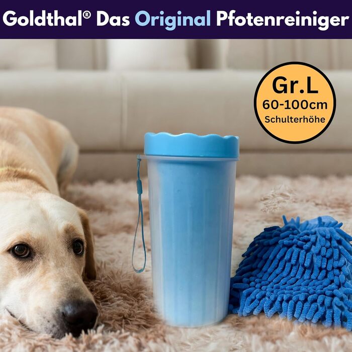 Goldthal® Оригінальний рукавичка для миття лап собак з мікрофібри. Без брудних лап для великих та маленьких собак