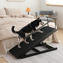 Рампа для собак на ліжко та диван, 5 ступенів, чорна, 115 см