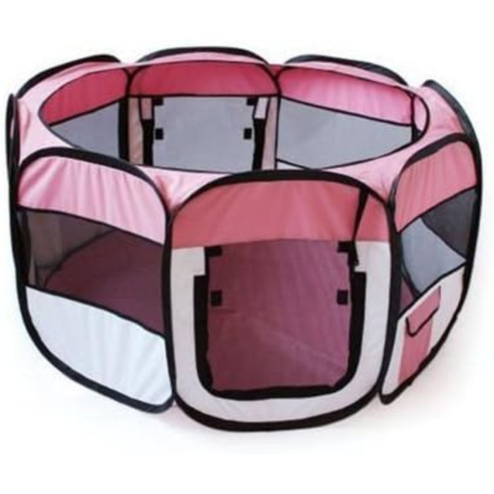 Клітка-загон для кроликів та морських свинок BUNNY BUSINESS, розкладний, тканинна, рожева