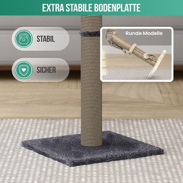 Котячий будиночок-когтеточка Avalo з іграшкою - 36x36x74 см - Темно-сірий