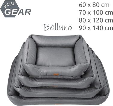 Зручне собаче ліжко your GEAR Belluno 80x120 см – ортопедичне, екологічне, з можливістю прання, стійке до подряпин, підходить для собак великих порід та котів