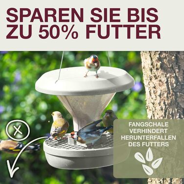 Швейцарський годівничка для птахів SWISSINNO Davos SMART – годівниця з піддоном, антиратонна, для саду та балкону, сірий колір
