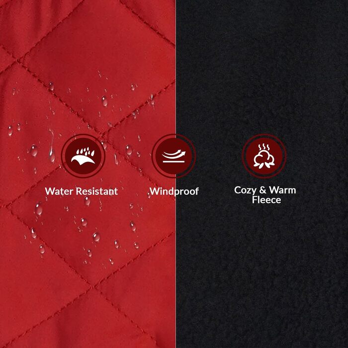 Зимовий теплий дощовик для собак Віндхунд (Whippet) - червоний, з відбиваючими смугами