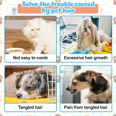 Кгребінець для розчісування вузлів у собак та котів Meetory (3 шт.), масажний гребінець 3-в-1, видалення ковтунів, видалення шерсті