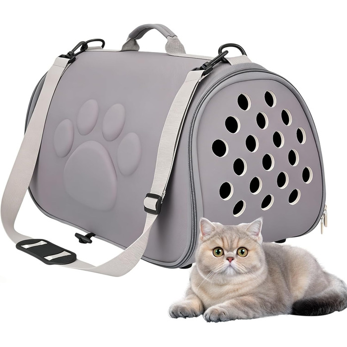 М'яка переноска для тварин | Сумка-переноска на плечі для цуценят | для подорожей, активного відпочинку, літаків, походів, міста та відвідування ветеринара (Сірий, L)