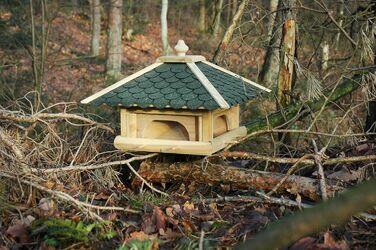 Велика дерев'яна годівниця для птахів XXL з 4 висувними лотками Luxus-Vogelhaus 98700e з сосни для саду та балкона