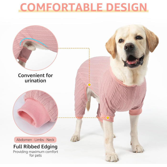 Пижама для собак SCENEREAL: теплий зимовий костюм, рожевий, розмір S (Обхват грудей 51 см)