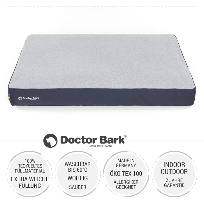 М'яке ліжко для собак середніх порід GreenLabel - зручне та миюче, 88x60 см, кобальтово-синій колір