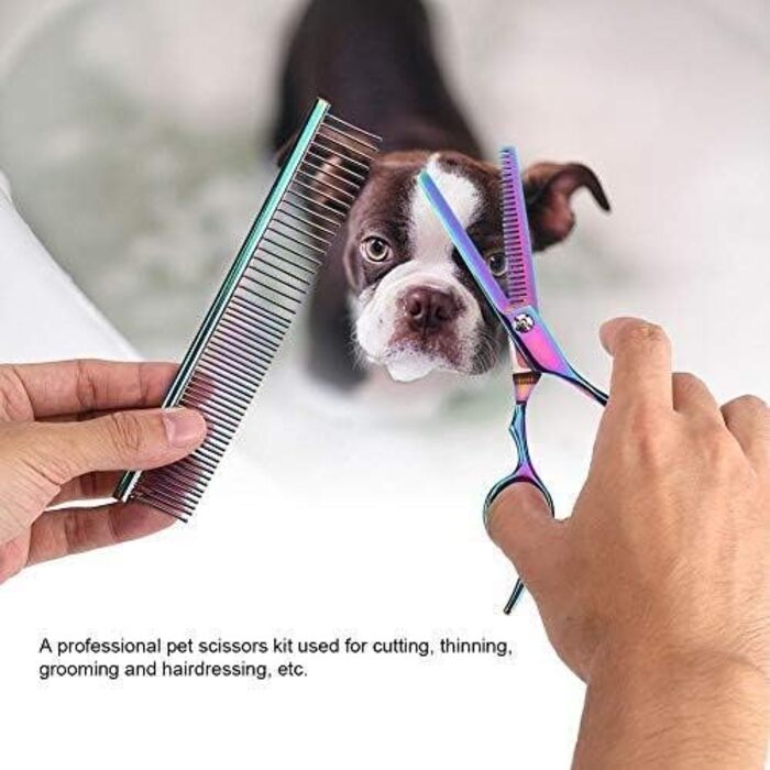 Набір для грумінгу домашніх тварин: професійні ножиці для собак та котів, набір для догляду, нержавіюча сталь