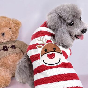 Пуловер для собак на Різдво: теплий в'язаний пуловер з візерунком оленя для собак та цуценят. Ідеальний костюм для святкування Різдва та подарунок для вашого улюбленця