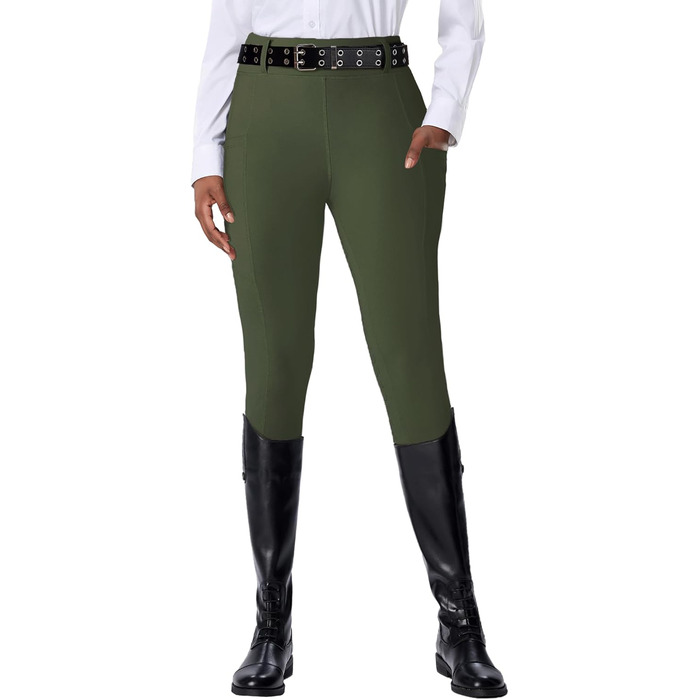 Жіночі штани для верхової їзди DMVOD з силіконовим зчепленням - зручні та стильні рейтузи для жінок (зелений, XS)