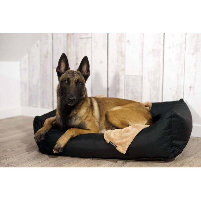 Водонепроникне ліжко для собак 4L Textil Koko великих порід, корзина для собак, знімний та пральний чохол, коричневий (100x80 см)