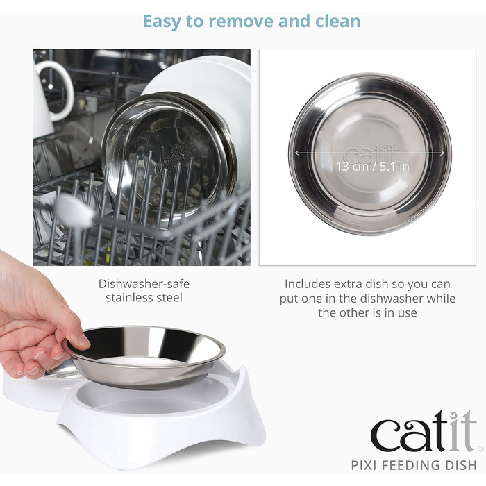 Catit PIXI Двомісний миска для котячого корму, білий