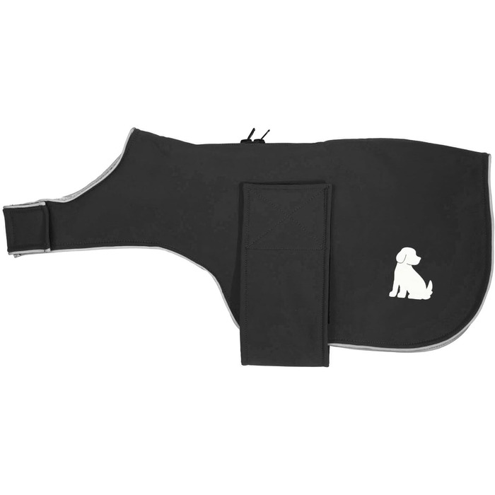 Водонепроникний жилет для собак Softshell з порталом для повідка та клямкою (S, Чорний)