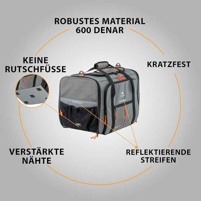 Переноска для собак та котів Ferplast Voyager PRO, сіра, 49x37x39 см, до 15 кг