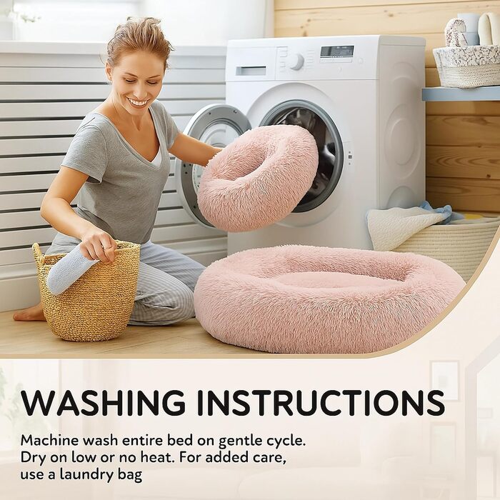 Крісло-гніздо для собак та котів, плюшеве, зручне, 90x90x20 см, рожеве - пудровий рожевий