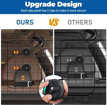 Бар'єр для собак OUSHENG в SUV: регульована перегородка для автомобіля, сітка, чорний колір